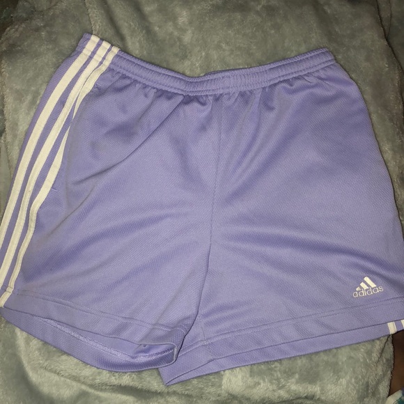 lavender adidas shorts